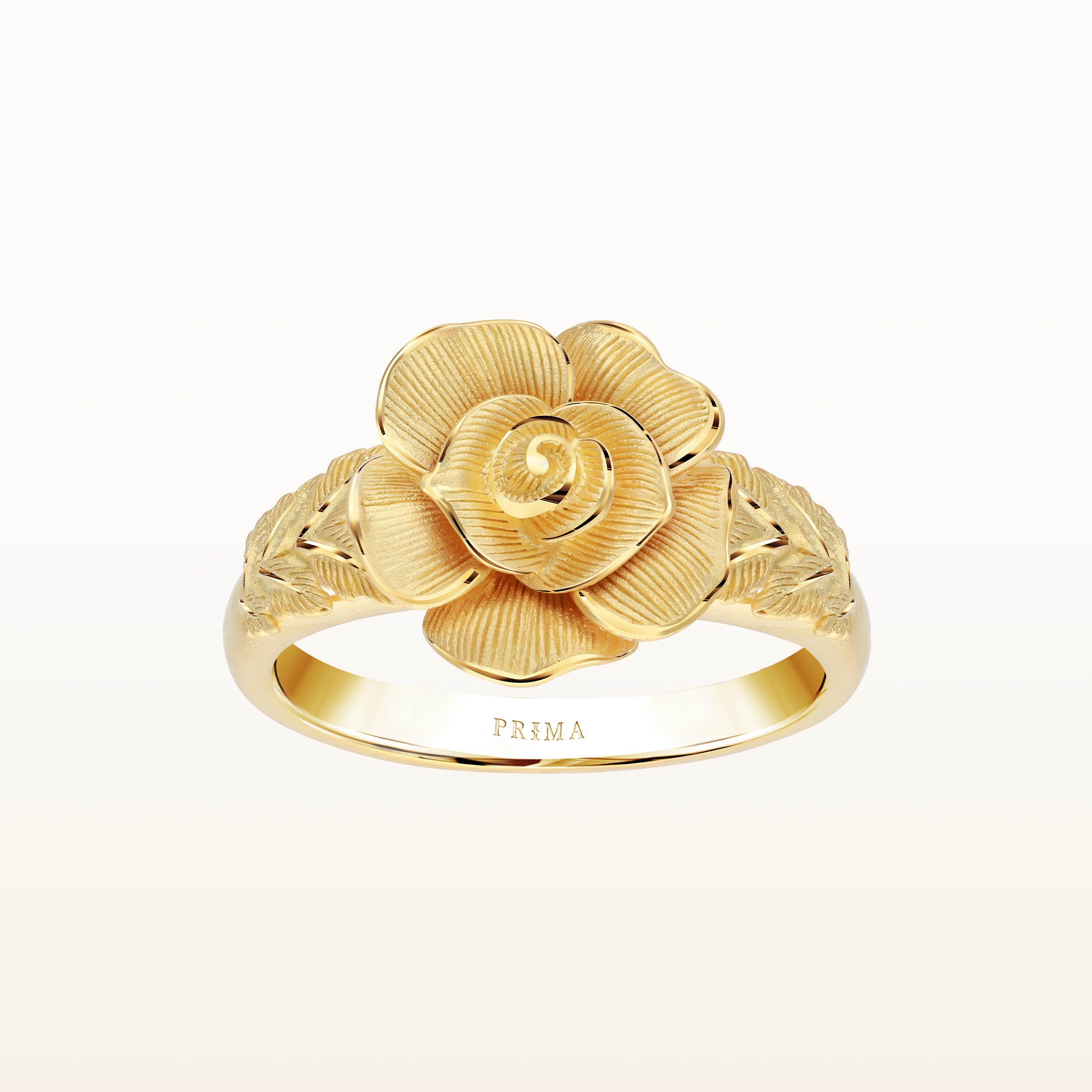K Pure Gold Ring : Rose Design – Prima Gold Offi ...