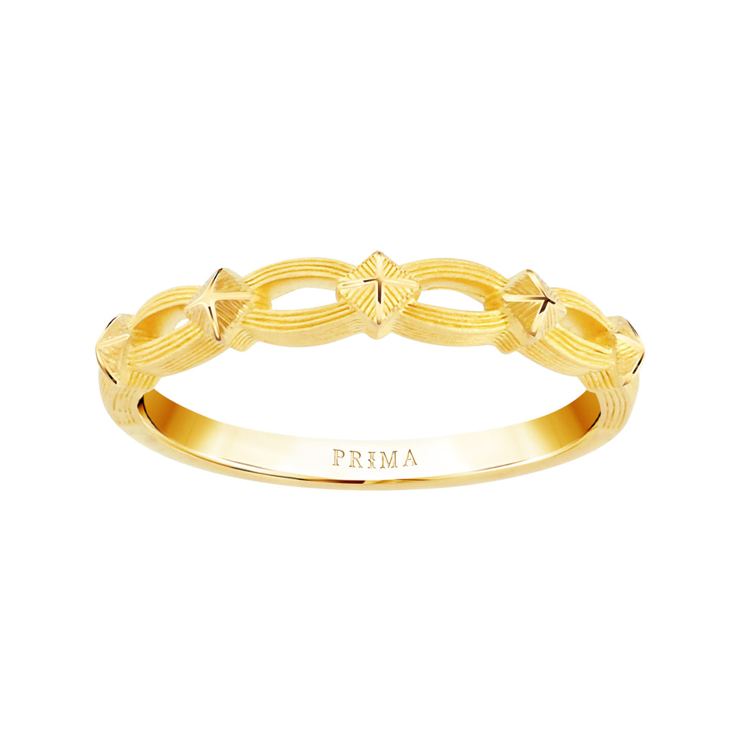 24K Pure Gold Ring : Chain Design