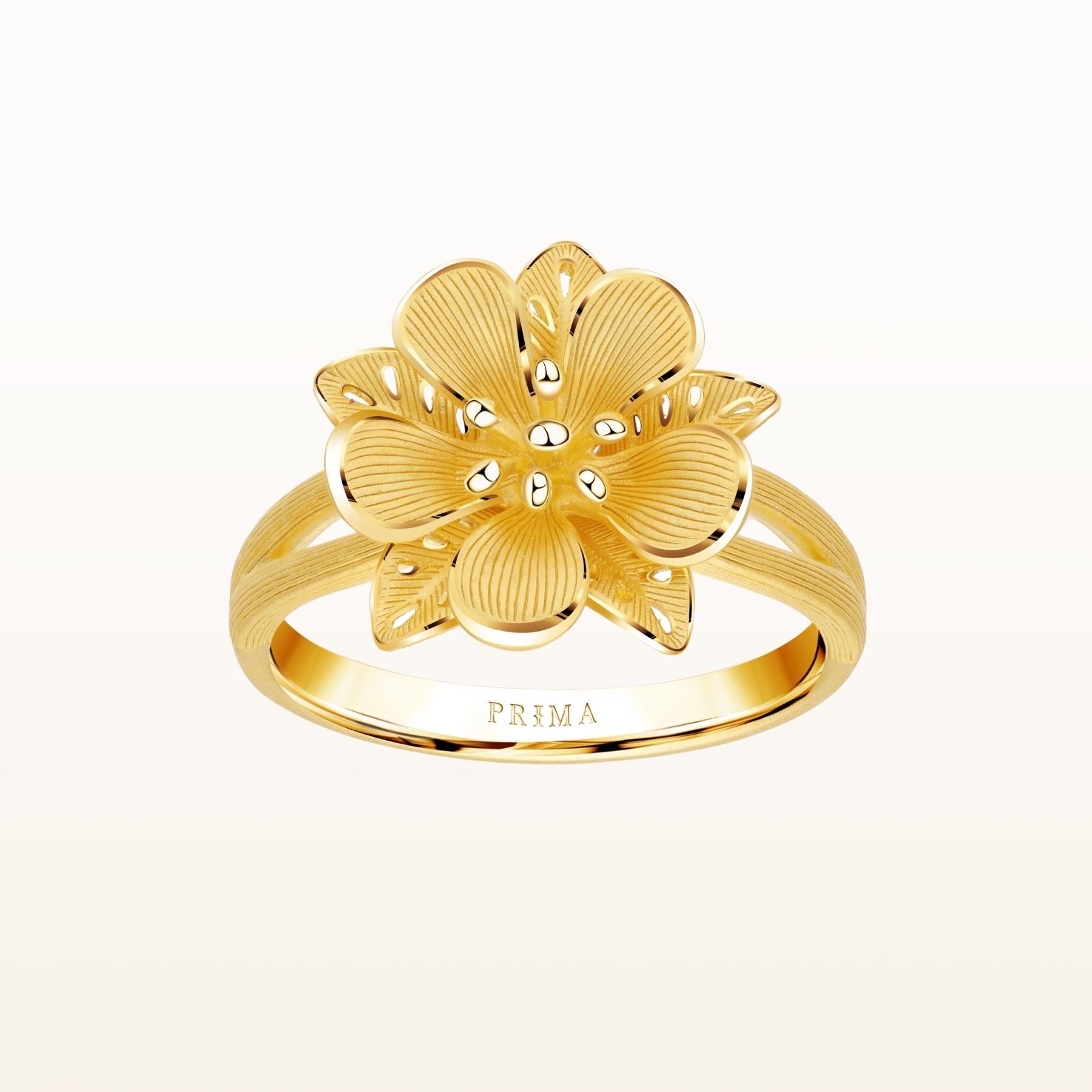 24K Pure Gold Ring: Colombian Flower Design – Prima Gold Official