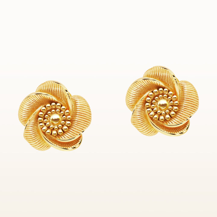 24K Pure Gold Stud Earrings: Siam Allamanda Collection