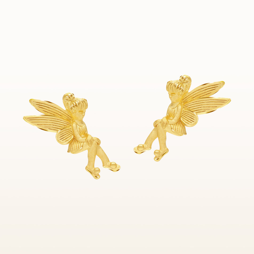 24K Pure Gold  Earrings: Little Angel design