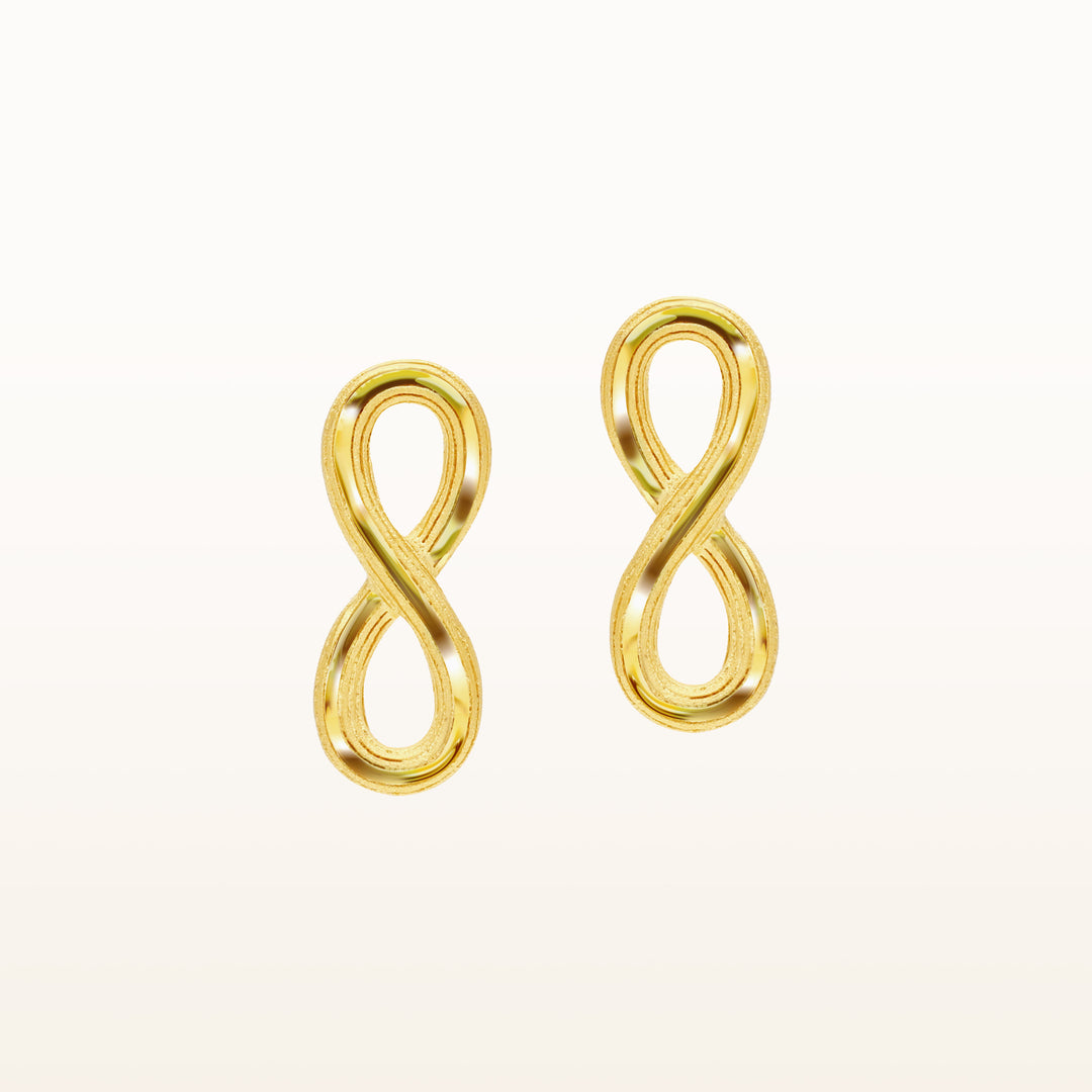 24K Pure Gold  Earrings: Infinity design