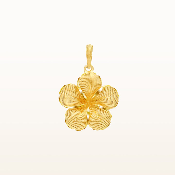 24K Pure Gold Pendant:Plumeria flower design