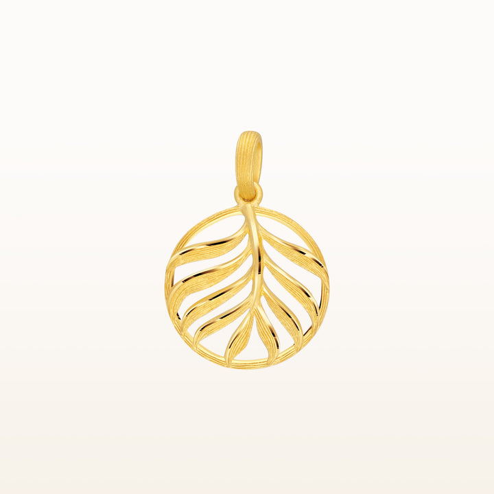 24K Pure Gold Pendant : Leaf Design