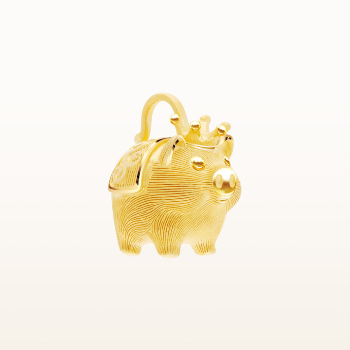 24K Pure Gold Pendant : Piglet Design