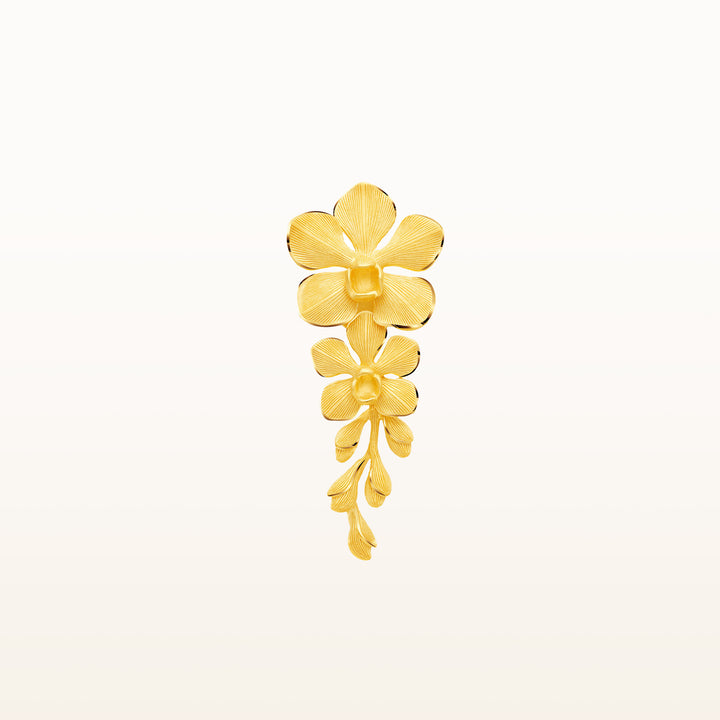 24K Pure Gold Pendant : Vanda Orchid Design