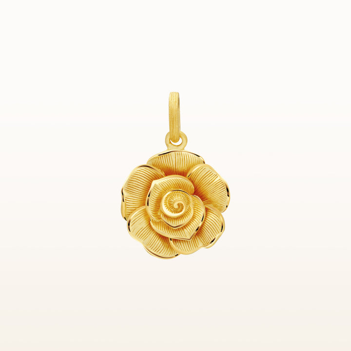 24K Pure Gold Pendant : Rose Design