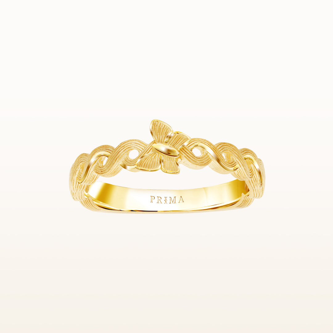 24K Pure Gold Ring: Eden Butterfly 1 design
