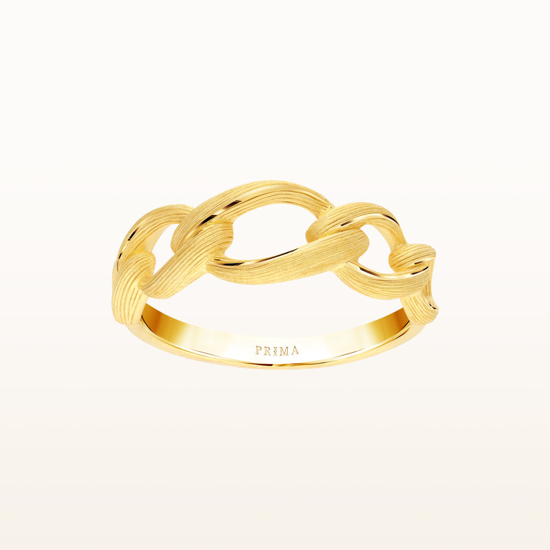 24K Pure Gold Ring : Chain Design