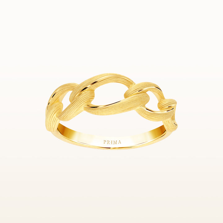 24K Pure Gold Ring : Chain Design