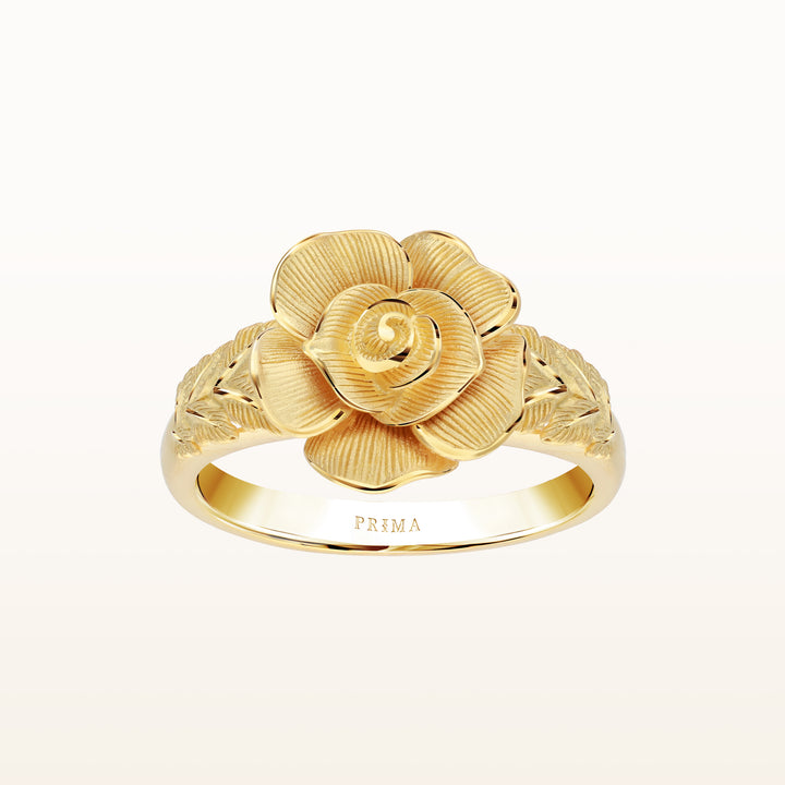 24K Pure Gold Ring : Rose Design