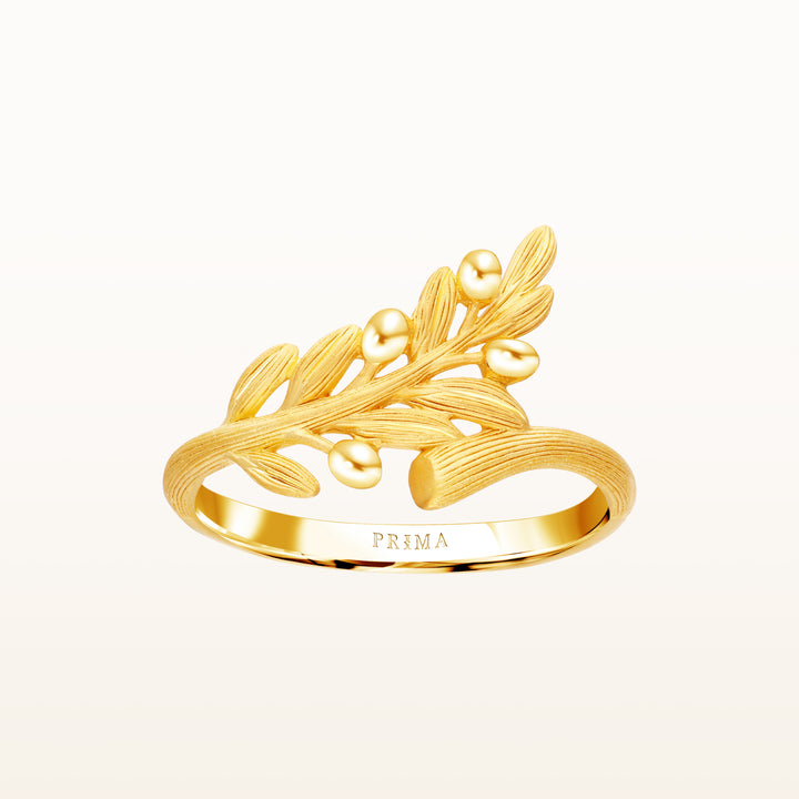 24K Pure Gold Ring : Olive Design