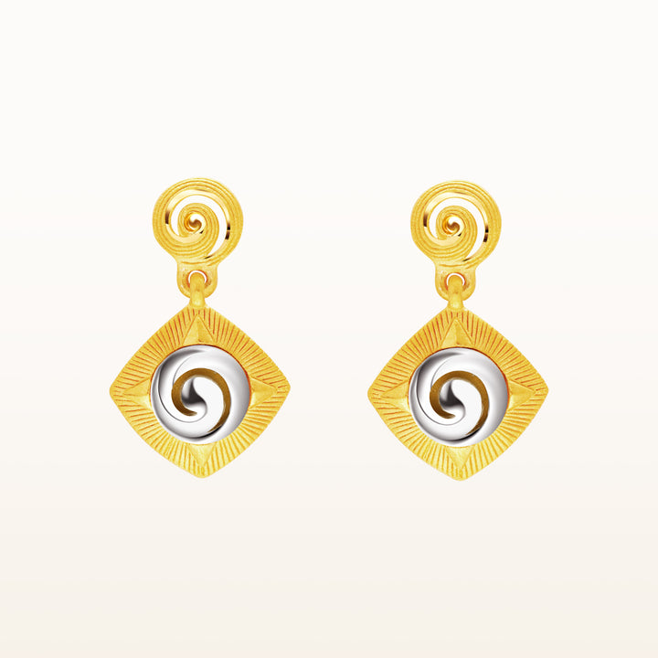 24K Pure Gold with Diamond Earrings : Siam Panarai Collection