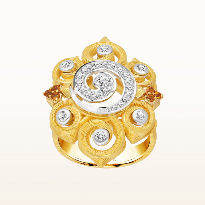 24K Pure Gold with Diamond Ring : Siam Panarai Collection