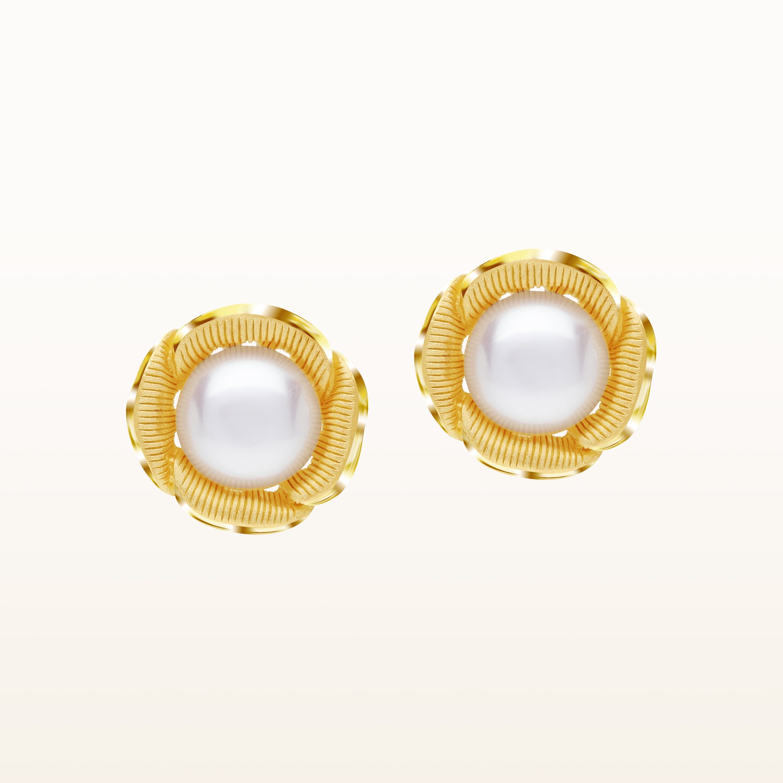 24K Pure Gold with Pearl Earrings: Belle Collection – Prima Gold Official