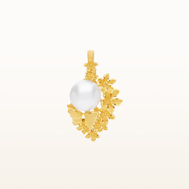 24K Pure Gold with Pearl Pendant:More than word Collection