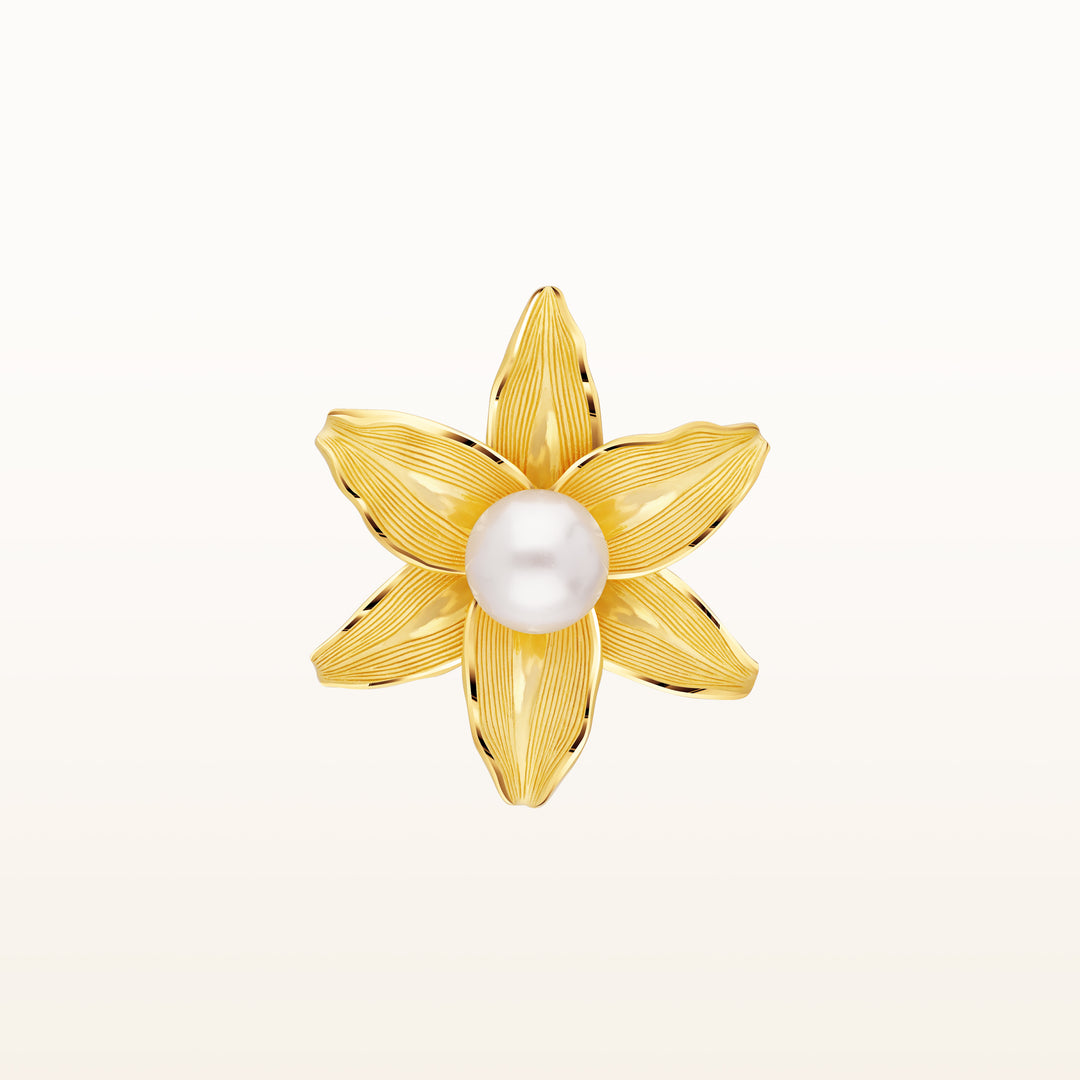 24K Pure Gold with Preal Pendant : Lily Design