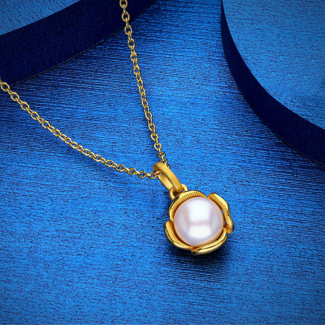 24K Pure Gold with Pearl Pendant: Belle Collection