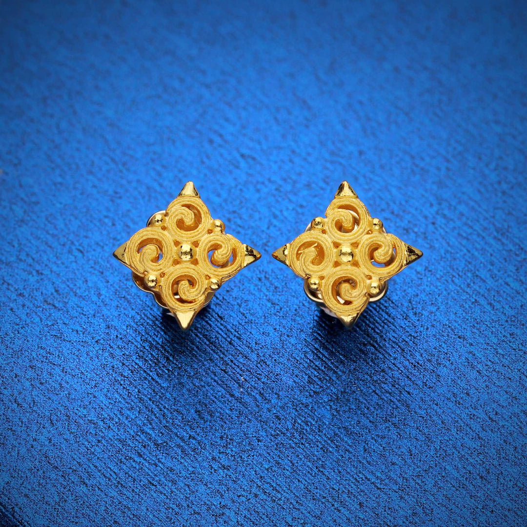 24K Pure Gold Stud Earrings: Siam Panarai Collection