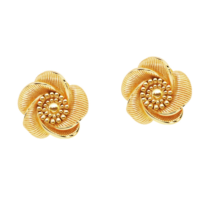 24K Pure Gold Stud Earrings: Siam Allamanda Collection