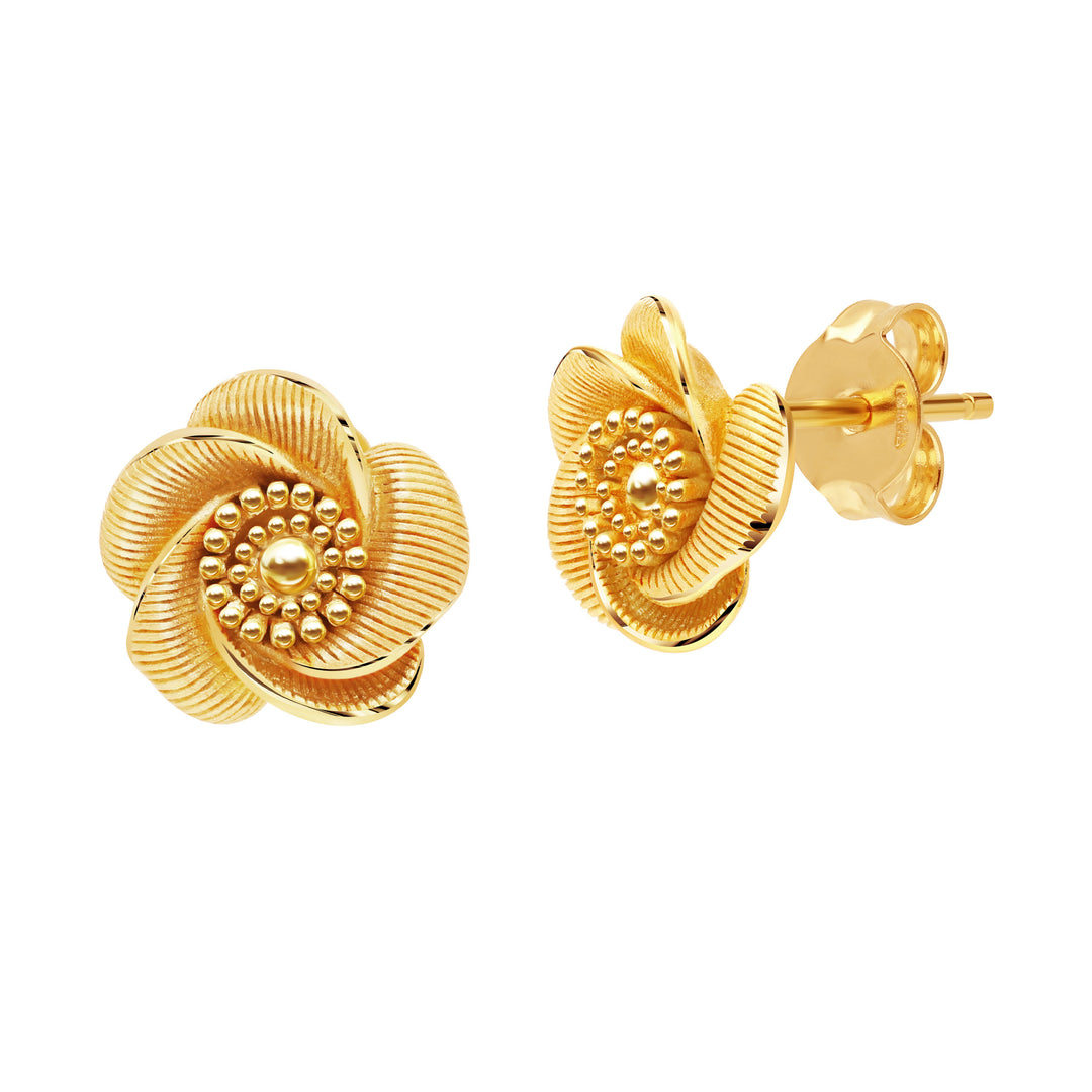 24K Pure Gold Stud Earrings: Siam Allamanda Collection