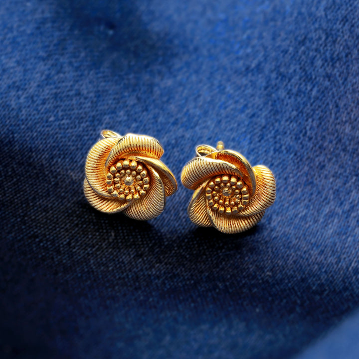 24K Pure Gold Stud Earrings: Siam Allamanda Collection