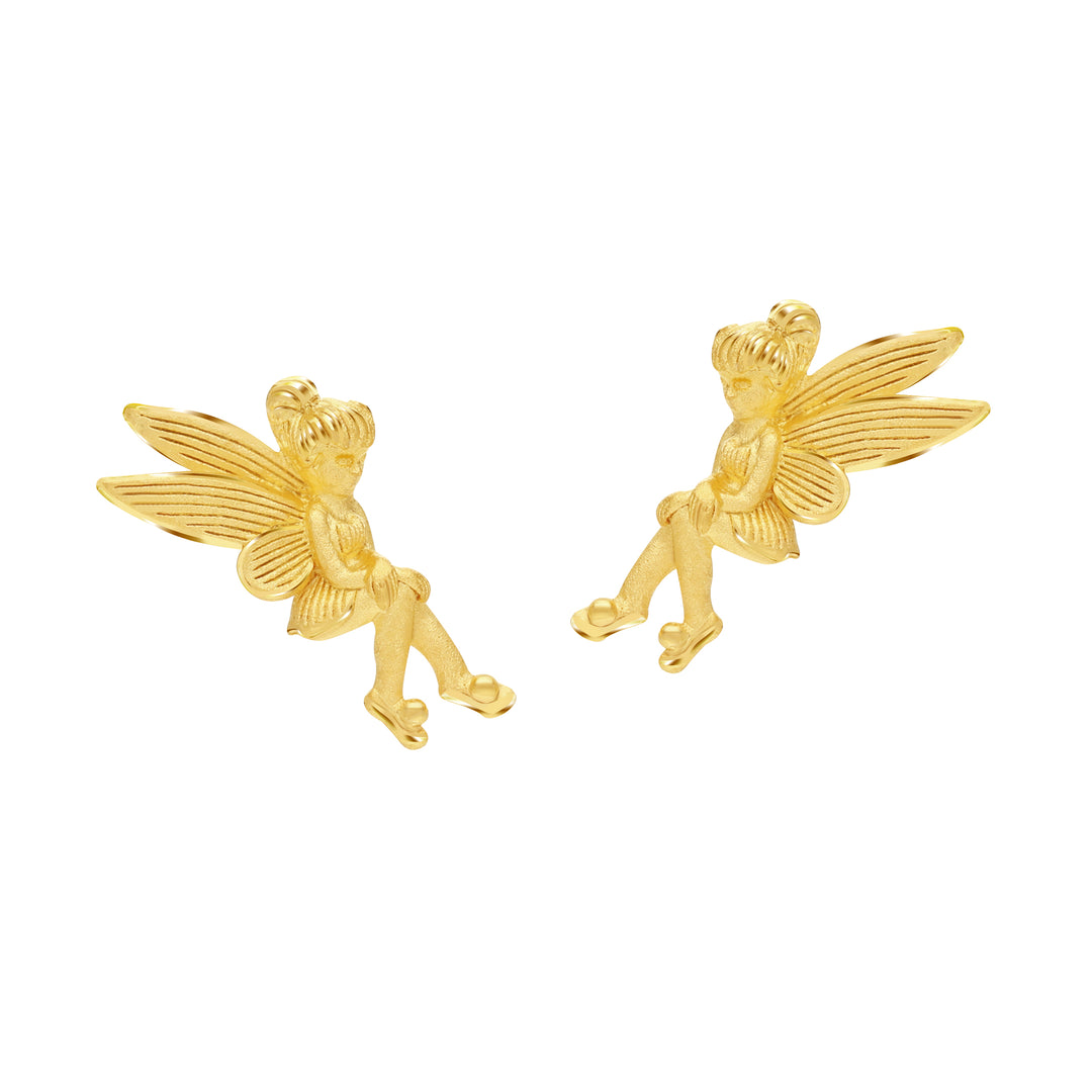 24K Pure Gold  Earrings: Little Angel design