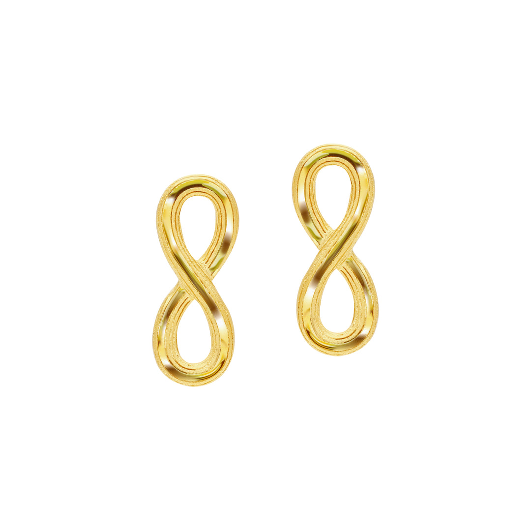 24K Pure Gold  Earrings: Infinity design