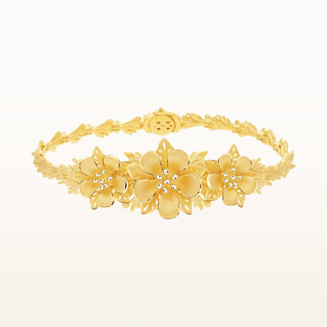 24K Pure Gold Bracelet: Colombian Flower Design – Prima Gold Official