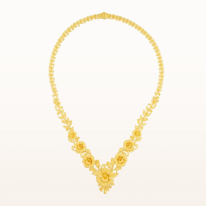 111N2857-Prima-24K-Pure-Gold-Floral-Necklace