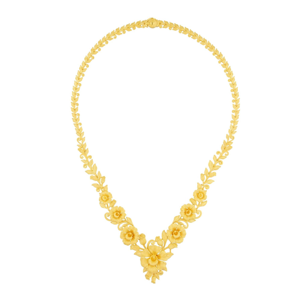 111N2857-Prima-24K-Pure-Gold-Floral-Necklace