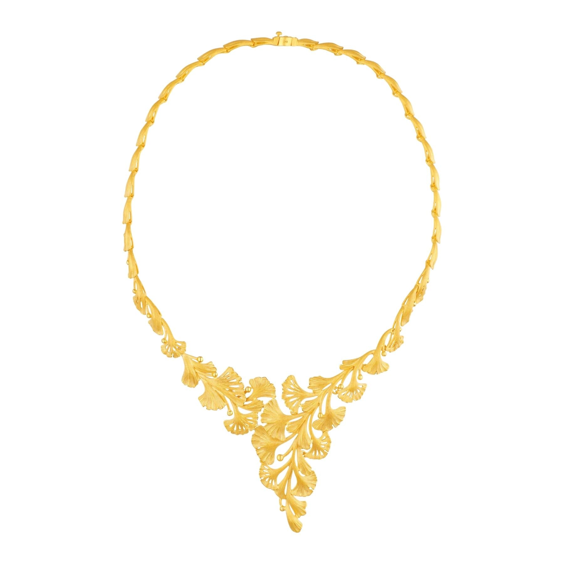 24K Pure Gold Necklace: Ginkgo Leaf Design – Prima Gold Official