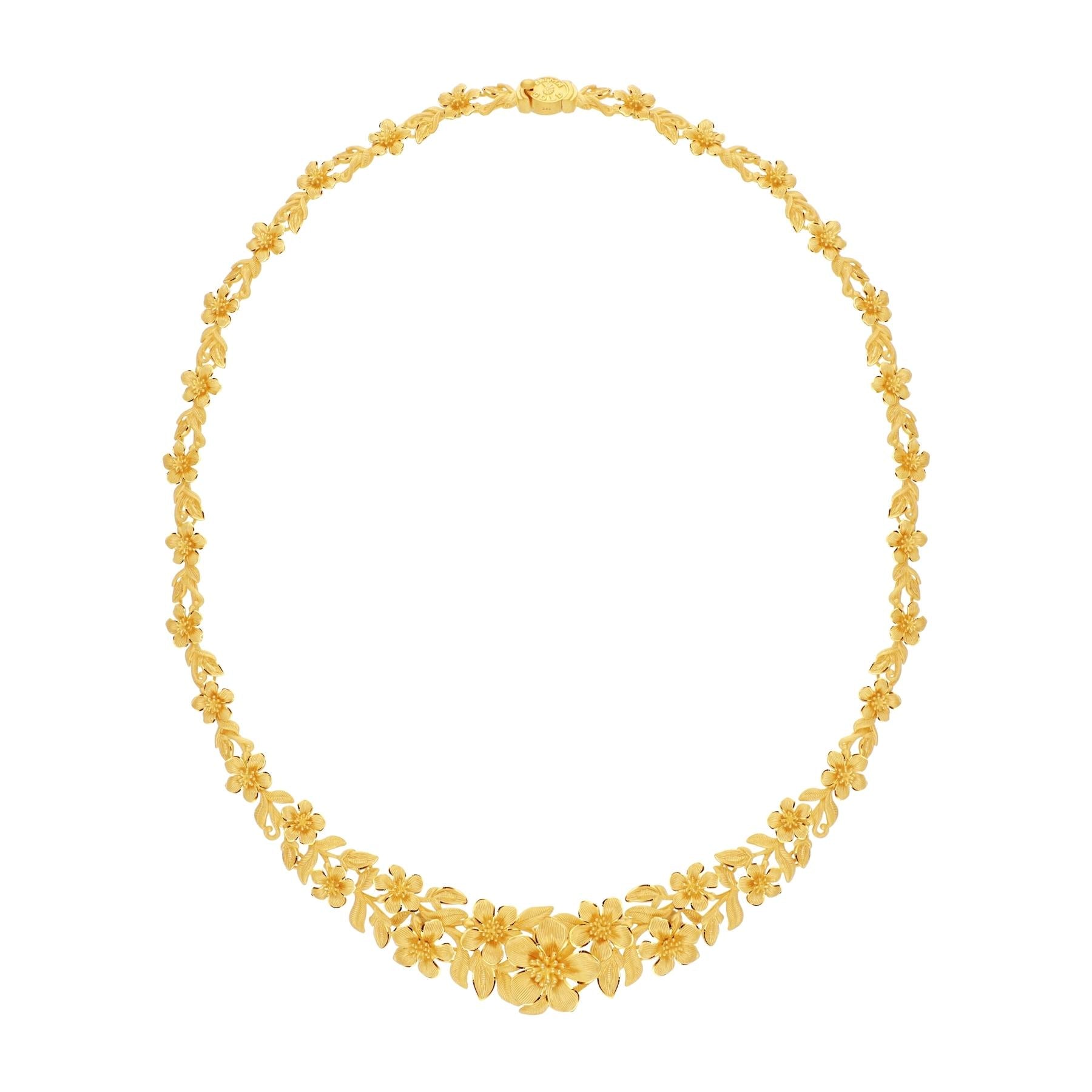 24K Pure Gold Necklace: Cherry Blossom Design – Prima Gold Official