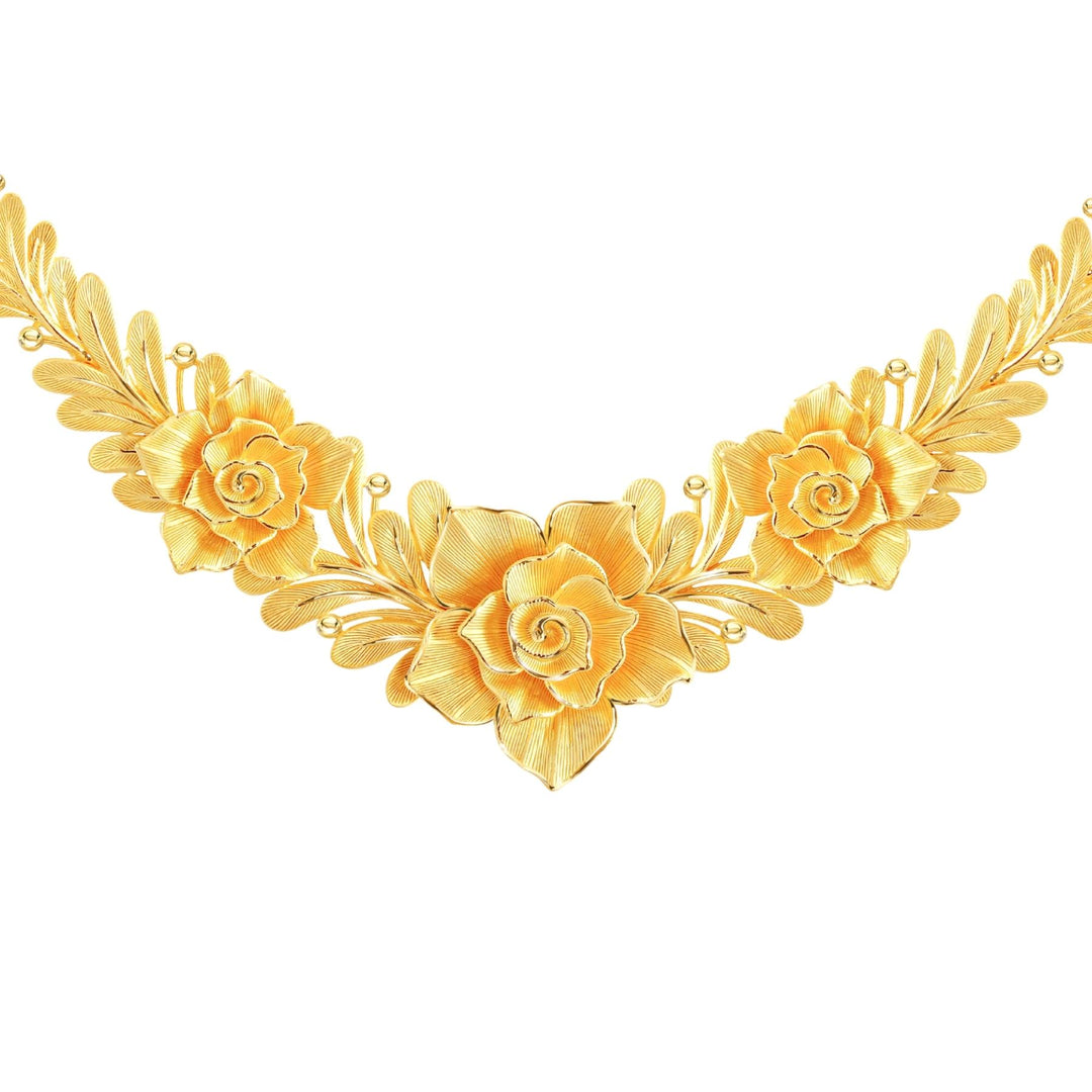 gold lily flower necklace 24K Pure Gold Necklace: Impala Lily Design – Prima Gold Official
