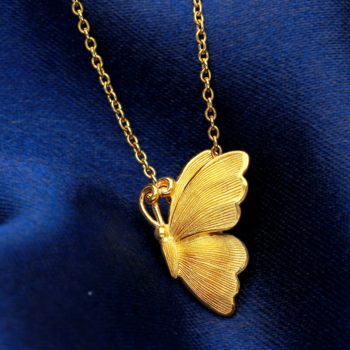 24K Pure Gold Pendant: Eden Butterfly design