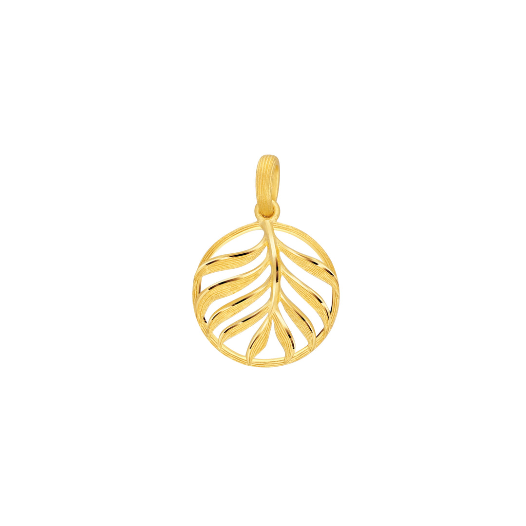 24K Pure Gold Pendant : Leaf Design