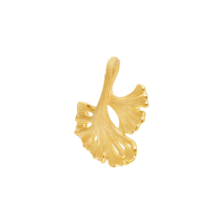 24K Pure Gold Pendant: Little Ginkgo leaf design