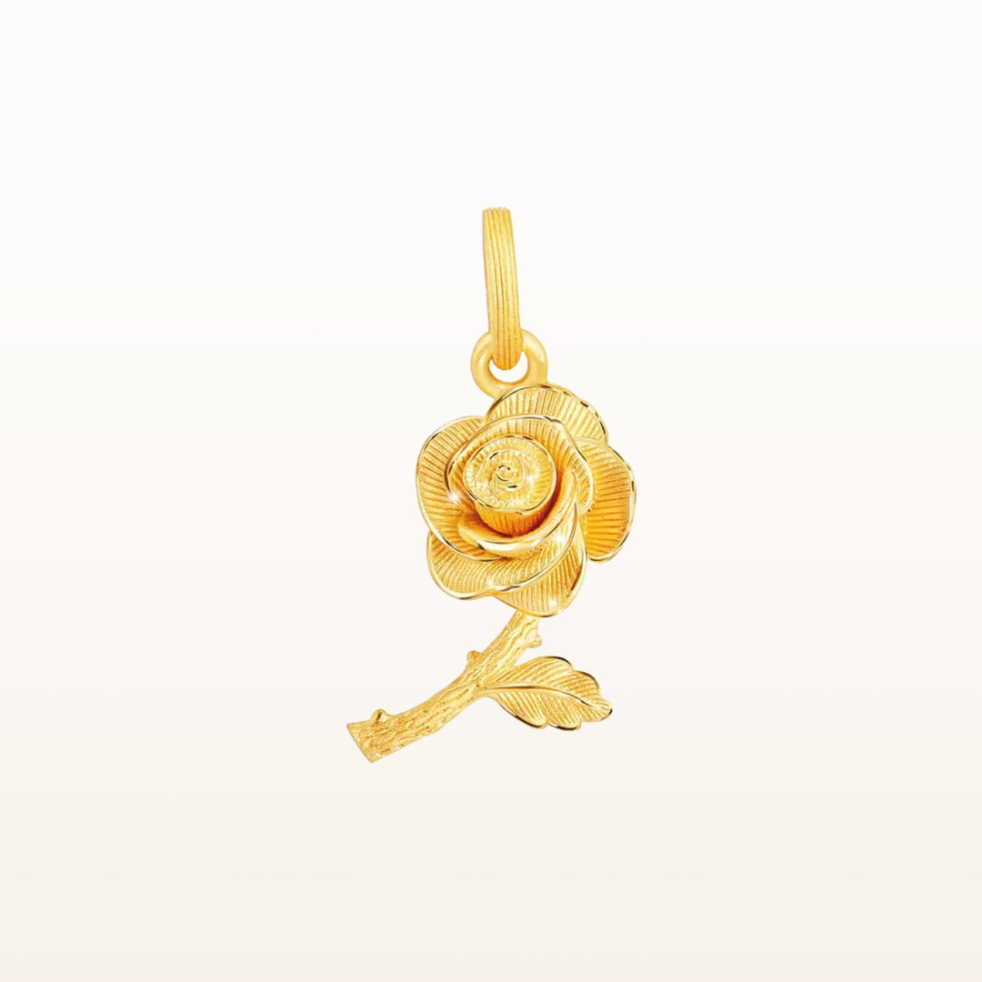 111P1945-01-Prima-24K-Pure-Gold-Rose-Pendant