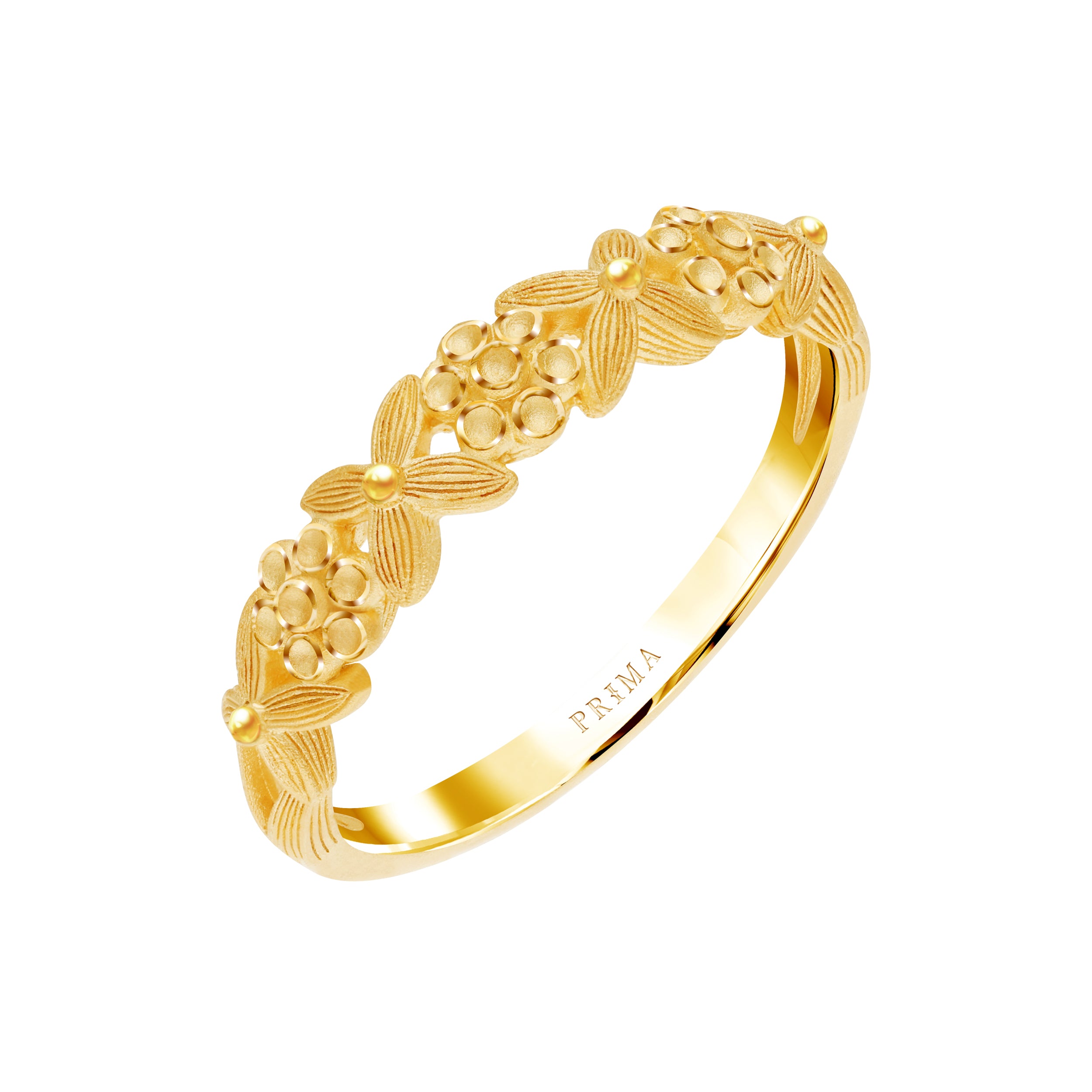 Plain Floral Design Gold Ring 08-09 - SPE Gold,Chennai