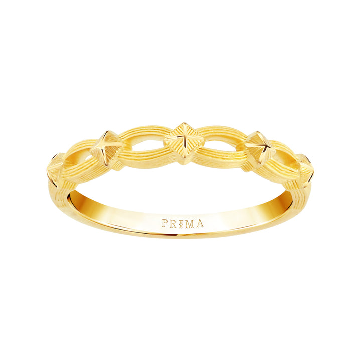 24K Pure Gold Ring : Chain Design