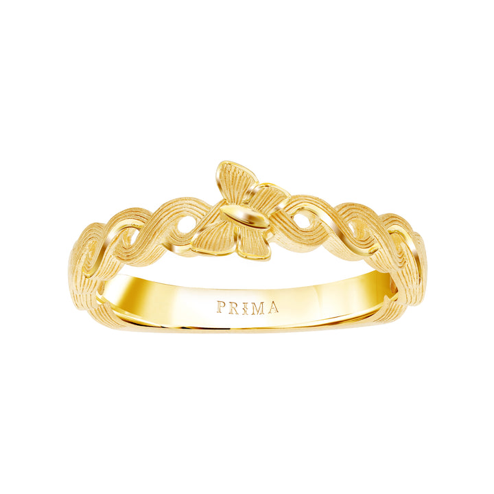 24K Pure Gold Ring: Eden Butterfly 1 design