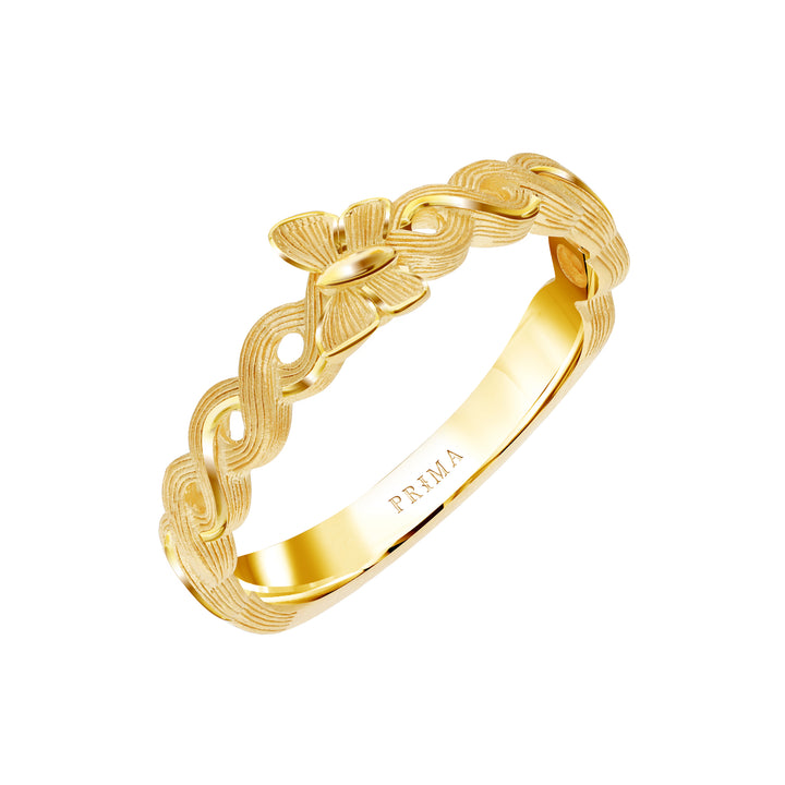 24K Pure Gold Ring: Eden Butterfly 1 design
