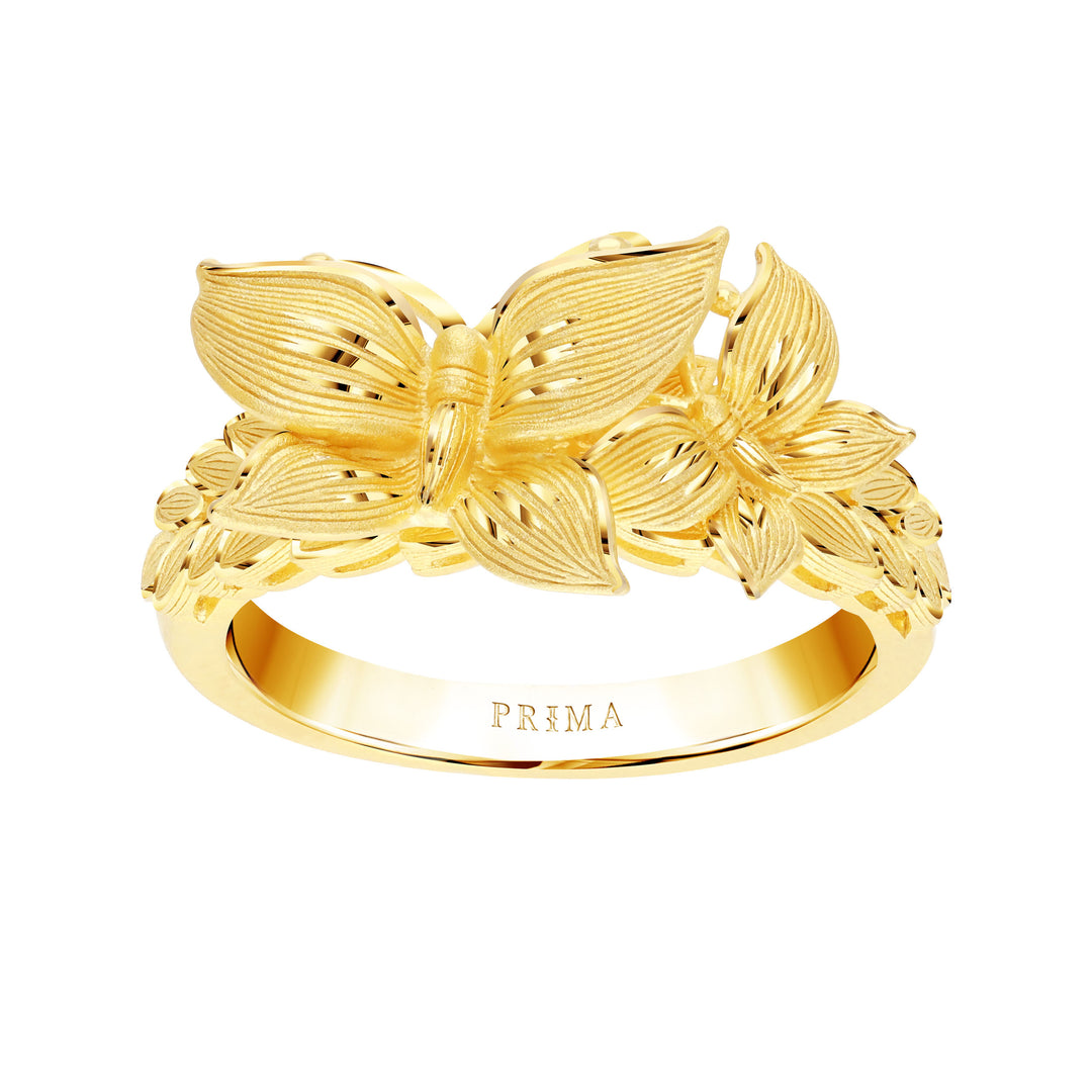 24K Pure Gold Ring : Butterfly Design