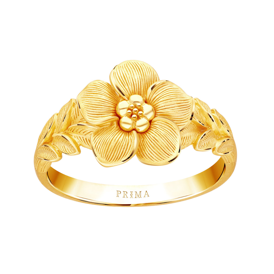 24K Pure Gold Ring : Forget Me Not Flower Design