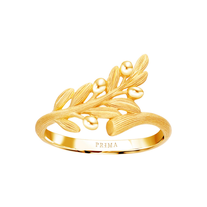 24K Pure Gold Ring : Olive Design