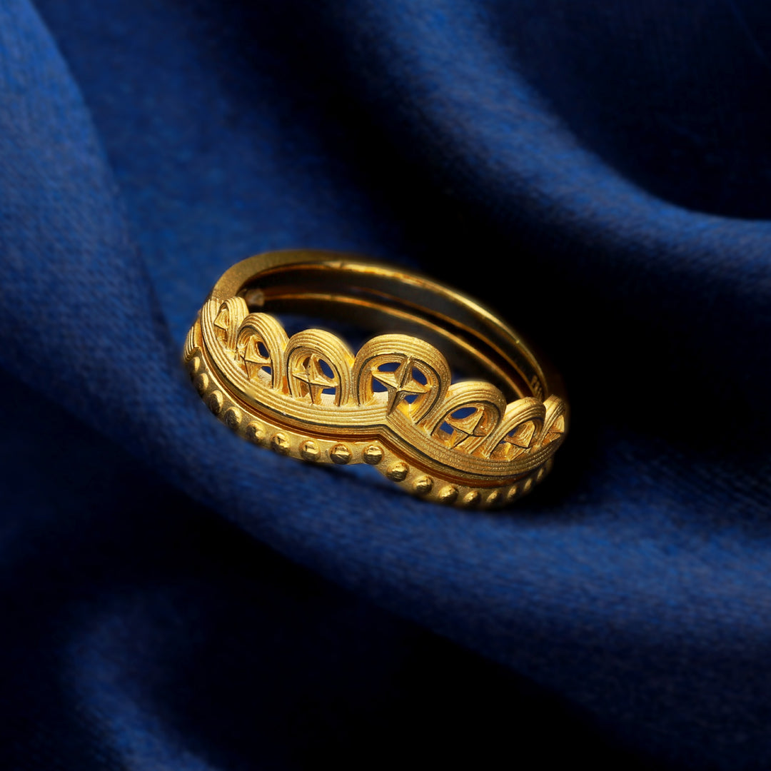 24K Pure Gold Ring:  Petit Tiara Design 1