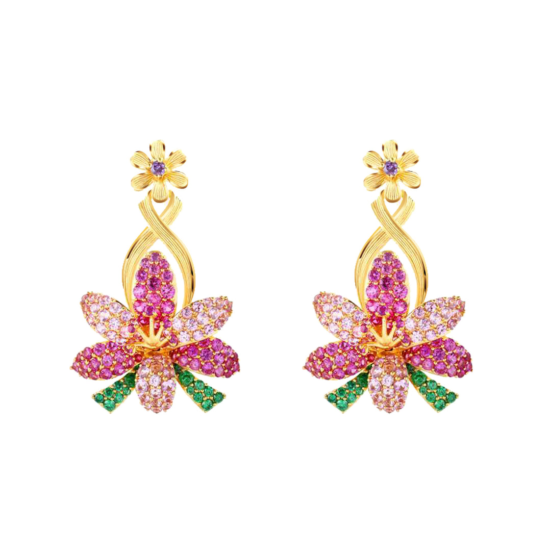 165E0571-24K-Pure-Gold-Gemstone-Orchid-Earrings