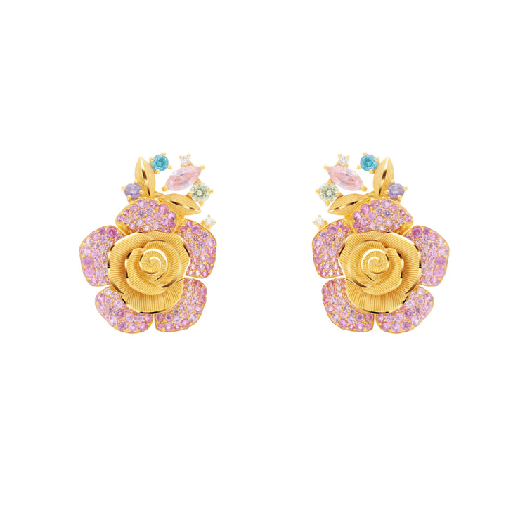 165E0676-24K-Pure-Gold-Rose-Earrings