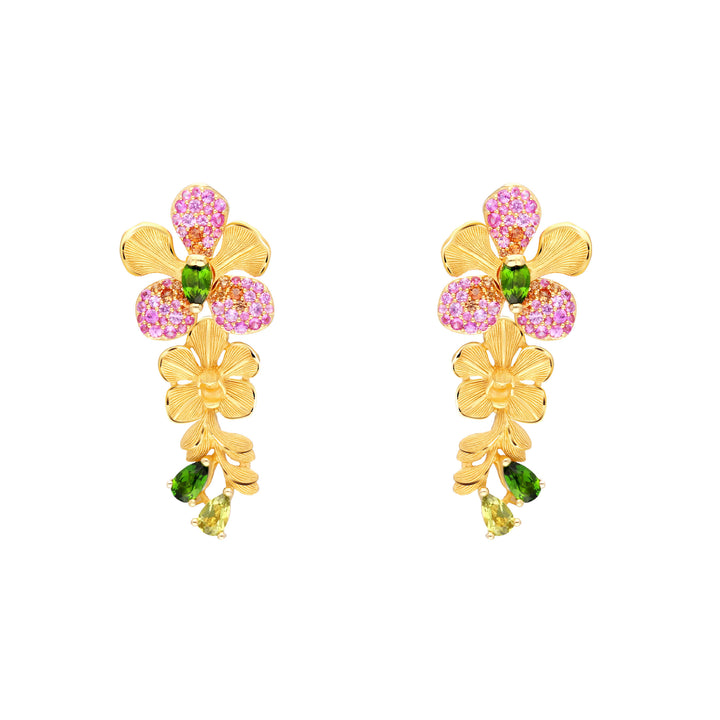 165E0788-24K-Pure-Gold-Gemstone-Vanda-Orchid-Earrings