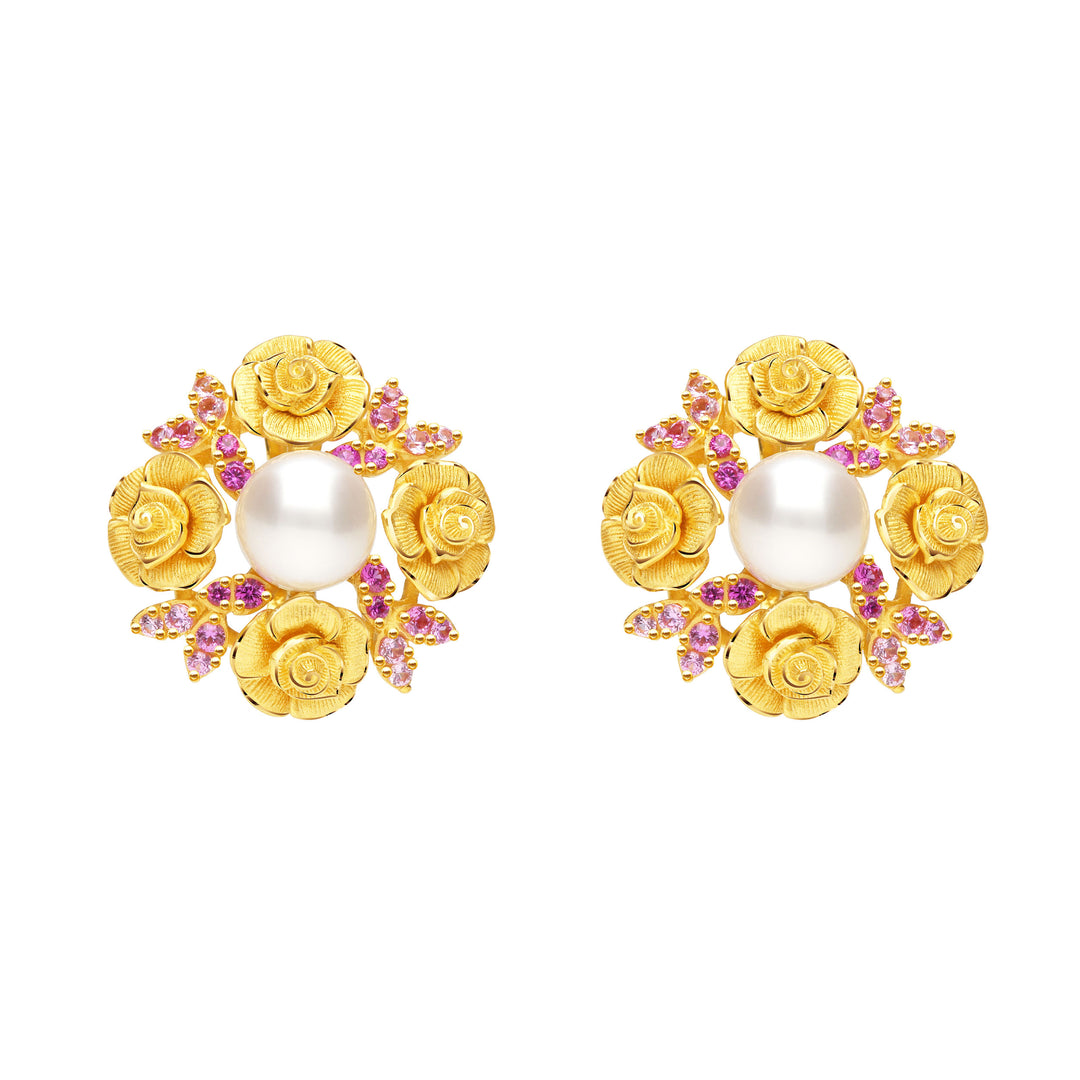 165E0808-24K-Pure-Gold-Rose-Earrings